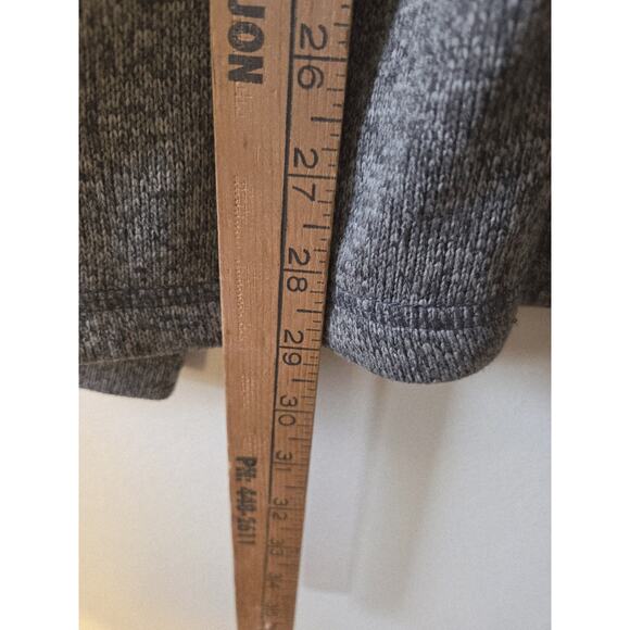 Eddie Bauer Mens L Pullover Fleece 1/4 Snap Gray & Rust Zip Pockets Gorpcore - Picture 10 of 11